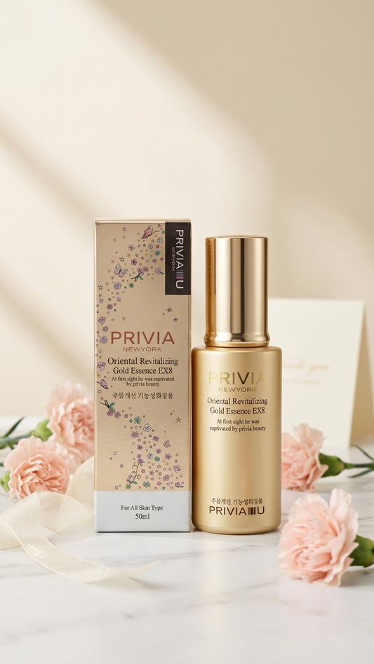 PRIVIA Oriental Revitalizing Gold Essence Ex8 50ml bottle