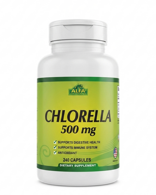Alfa Vitamins Chlorella 500mg 240 capsules bottle