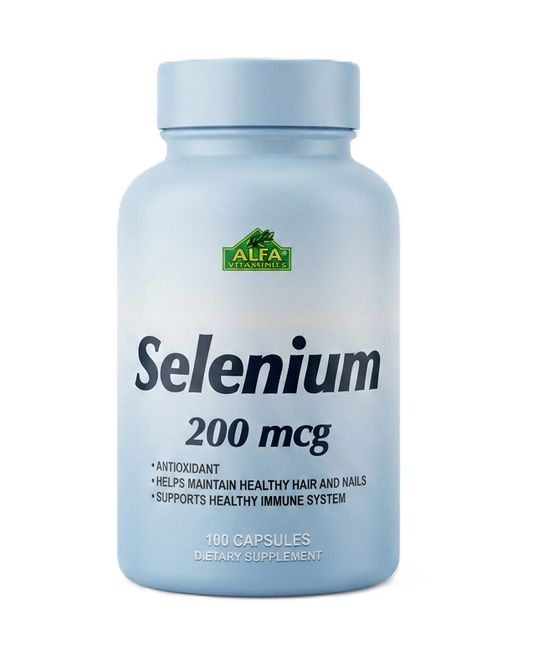 Alfa Vitamins Selenium 200mcg 100 capsules bottle