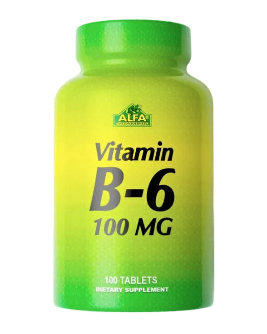 Alfa Vitamins Vitamin B6 100mg tablets bottle