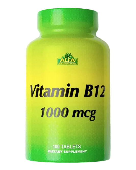Alfa Vitamins Vitamin B12 1000mcg 100 tablets bottle