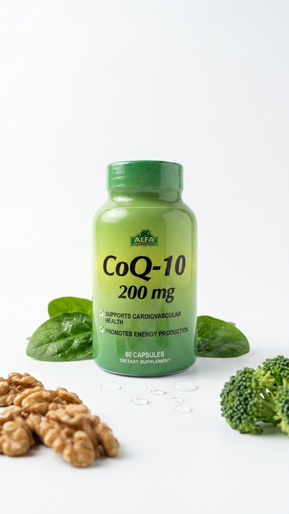 ALFA VITAMINS CoQ-10 200 mg 60 Capsules | Premium Heart Health & Energy Formula | BioHealth UAE