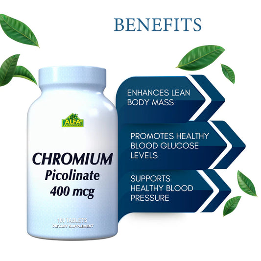 ALFA VITAMINS - Chromium Picolinate 400 mcg – 100 Tablets