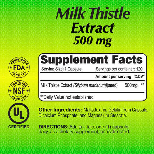 ALFA VITAMINS - Milk Thistle 500mg - 120 capsules