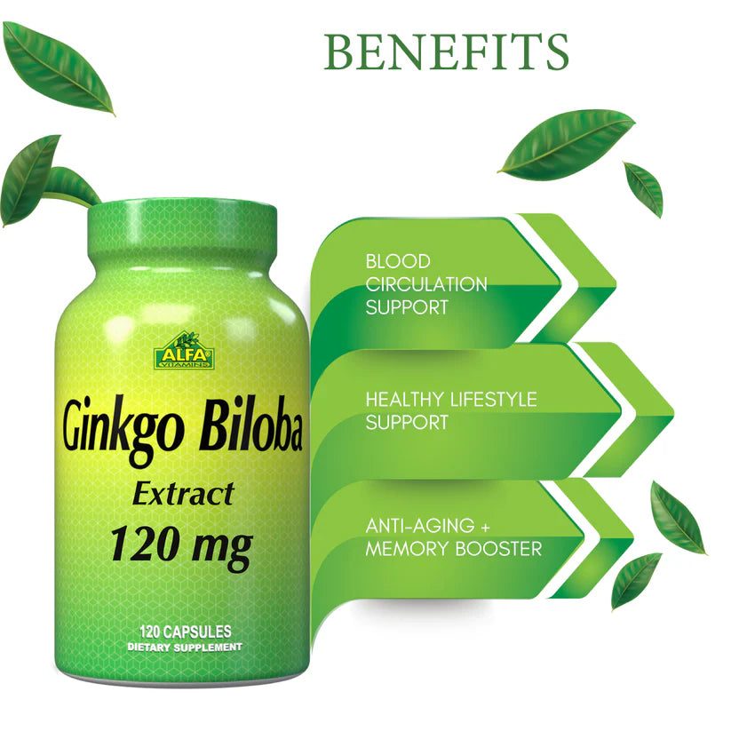 ALFA VITAMINS - Ginkgo Biloba 120 mg - 120 capsules